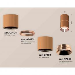 Комплект накладного светильника Ambrella light Techno Spot XS7404081 SCF/PPG кофе песок/золото розовое полированное (C7404, A2073, C7404, N7035)  купить
